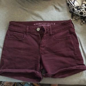 Burgundy American eagle shorts